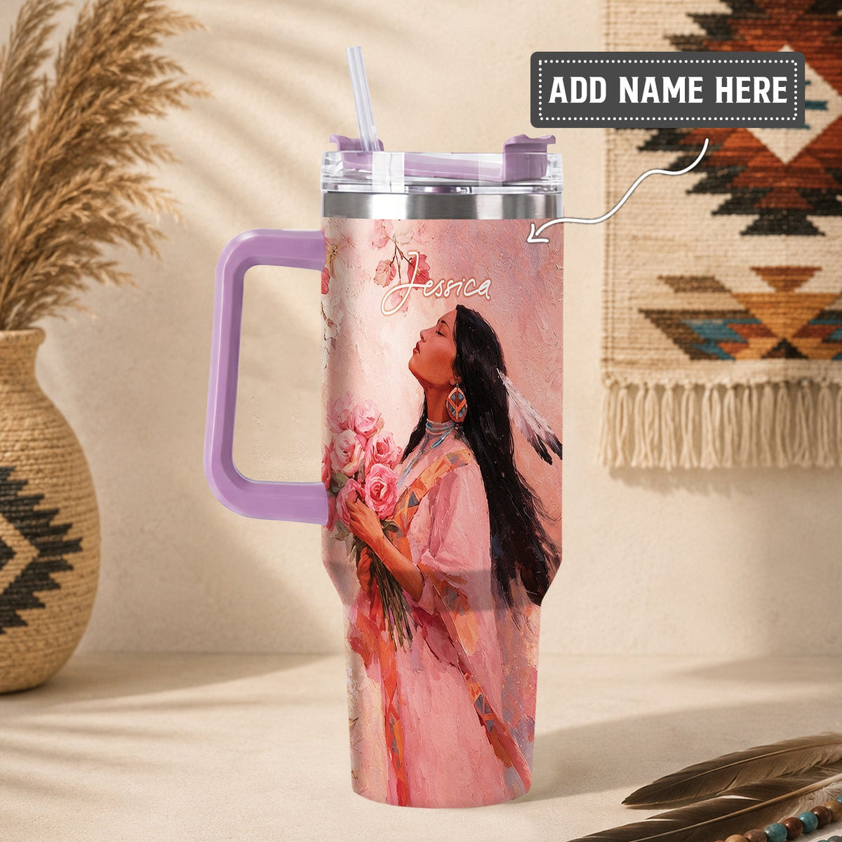 Rose Woman Elegance Personalized Tumbler