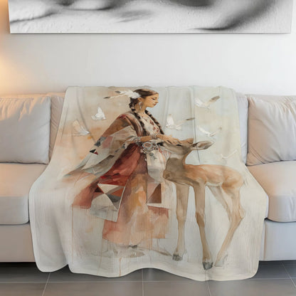 White Deer Heritage Personalized Premium Blanket