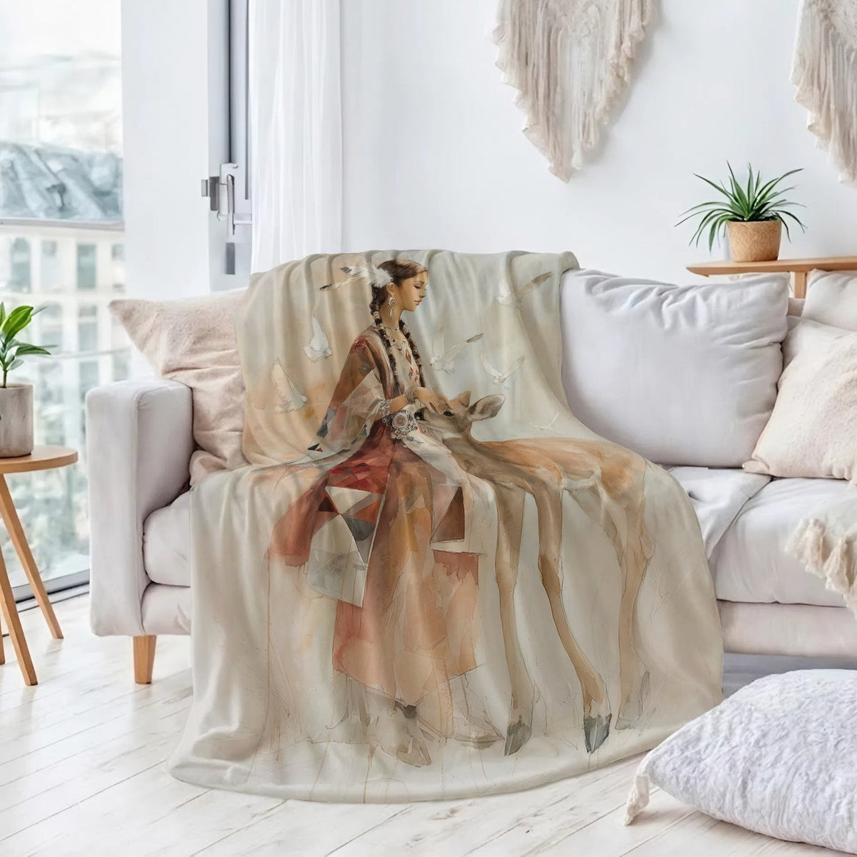 White Deer Heritage Personalized Premium Blanket