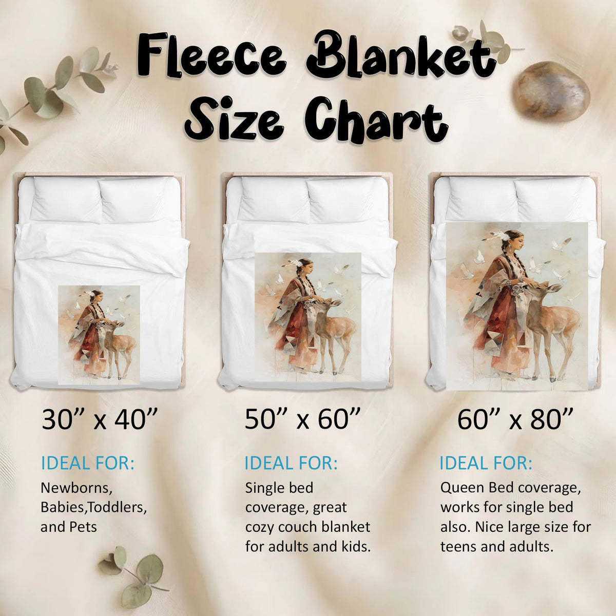 White Deer Heritage Personalized Premium Blanket