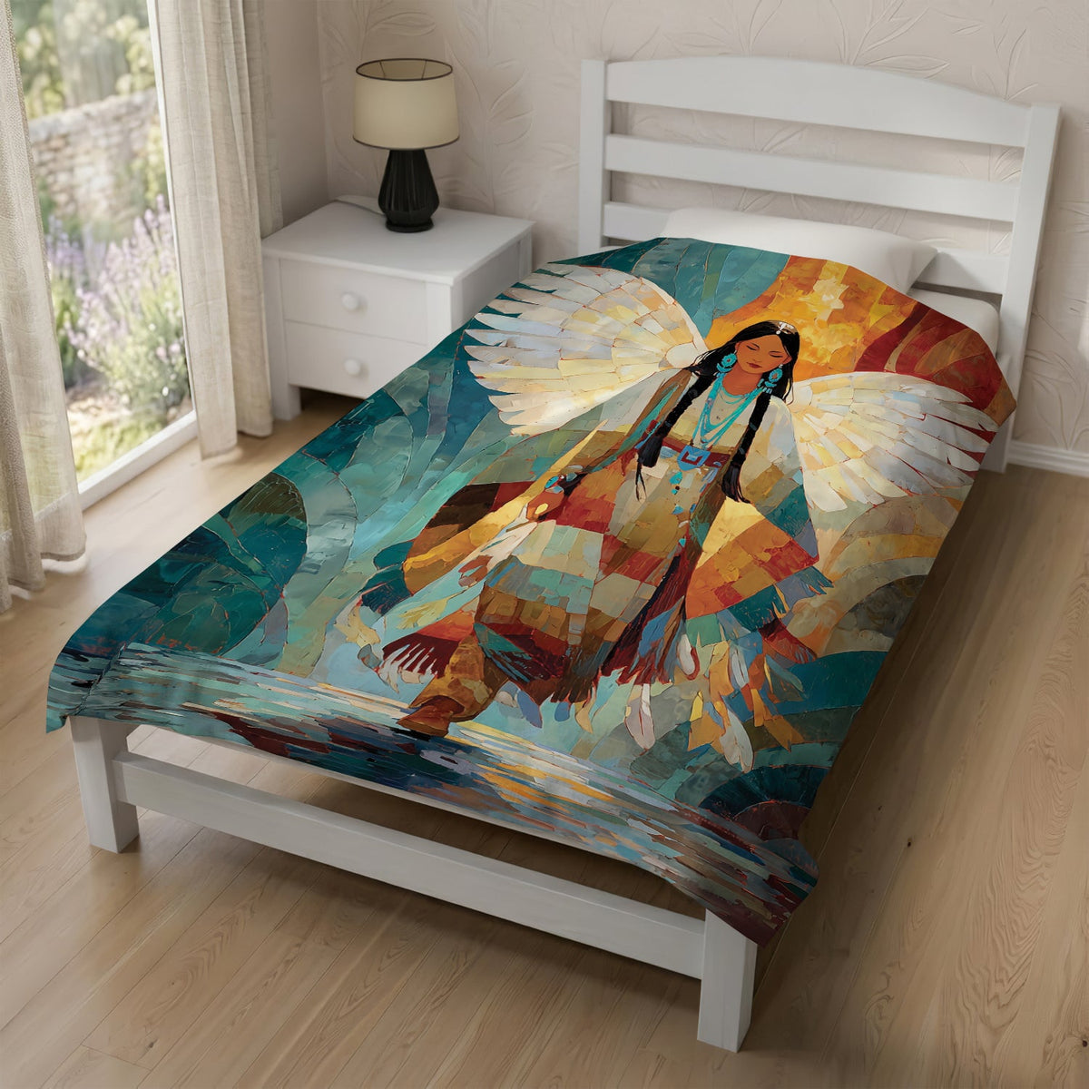 Radiant Feather Woman Personalized Premium Blanket