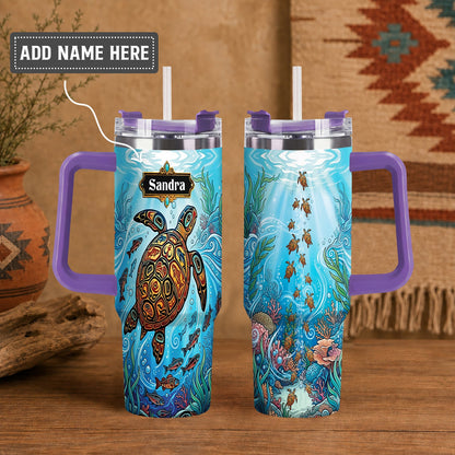 Sea Turtle Paradise Personalized Tumbler