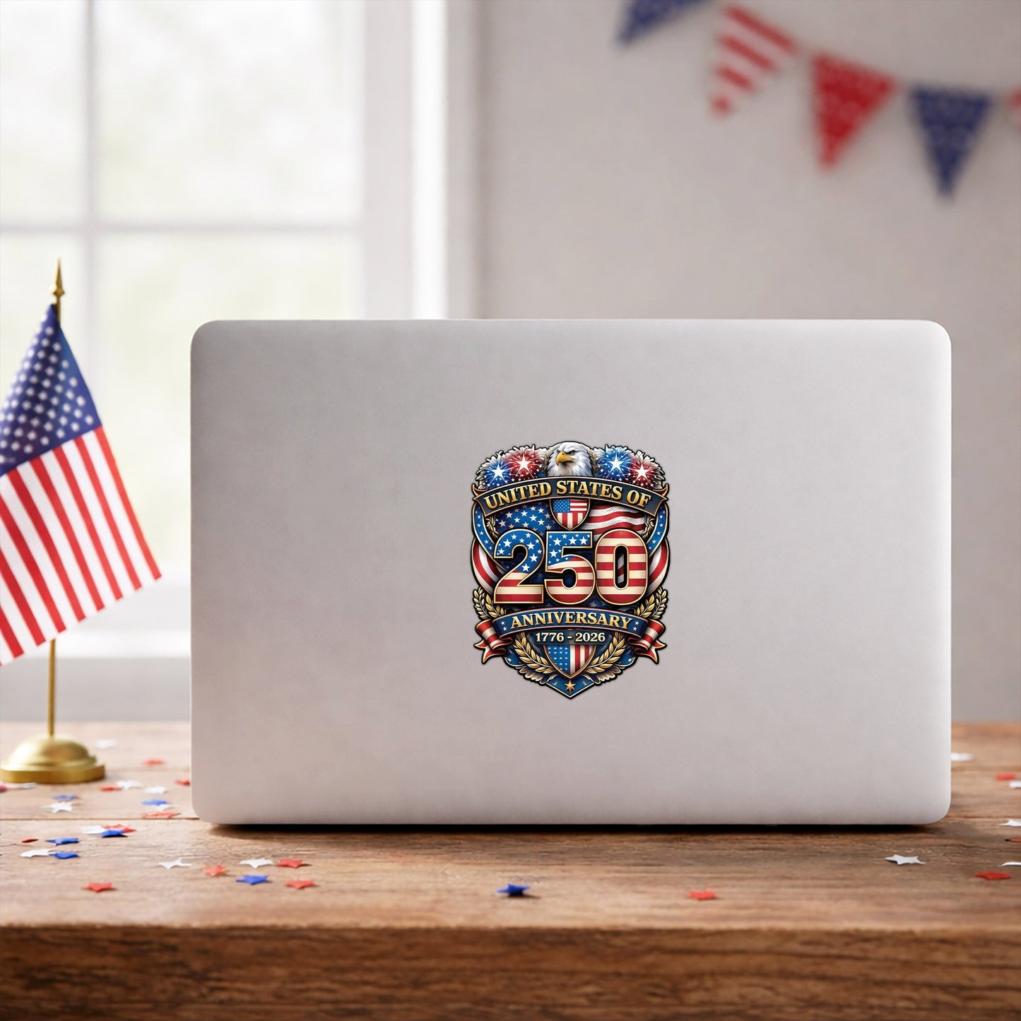 USA 250th Anniversary Eagle Decal – American Flag 1776-2026 Patriot Sticker for Car
