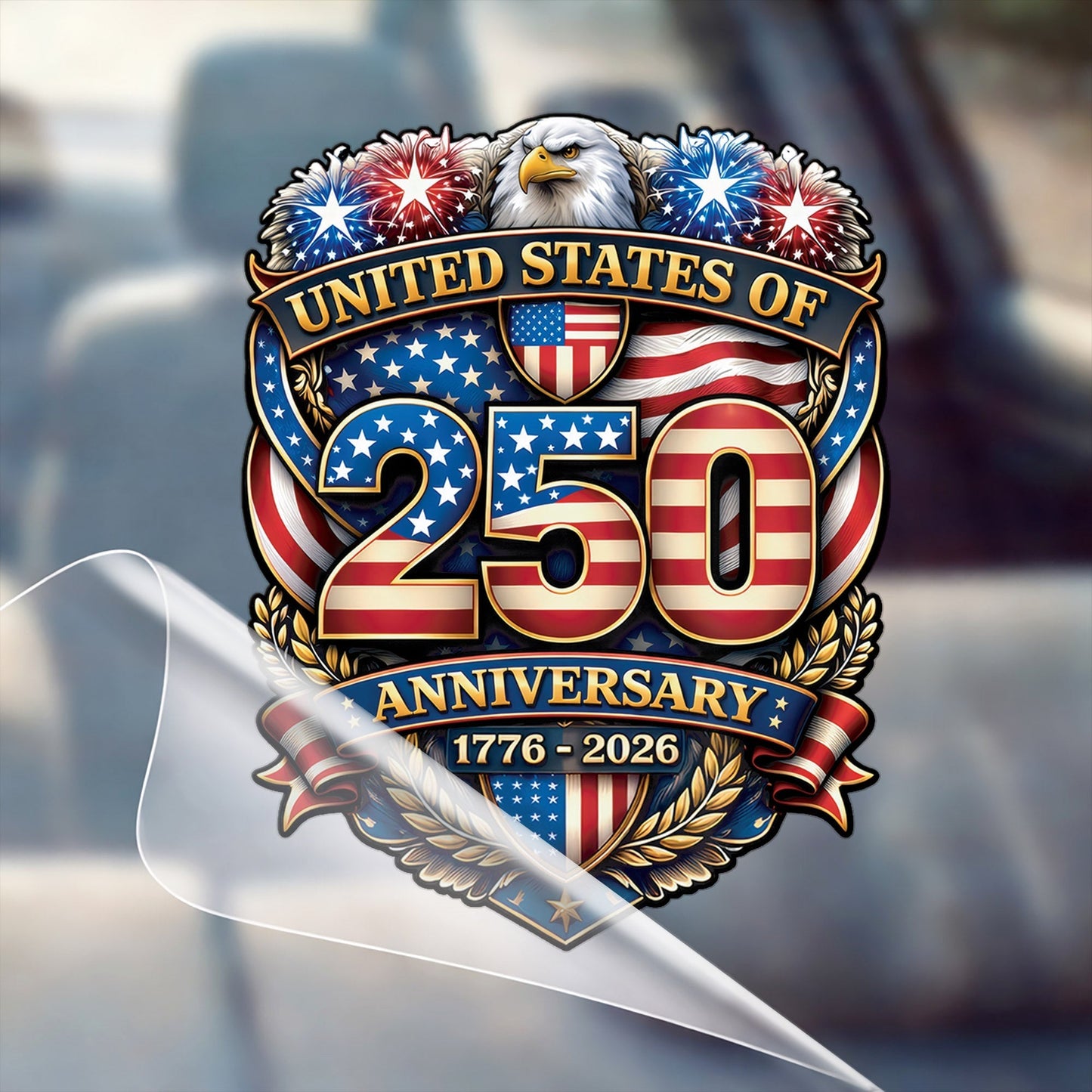 USA 250th Anniversary Eagle Decal – American Flag 1776-2026 Patriot Sticker for Car