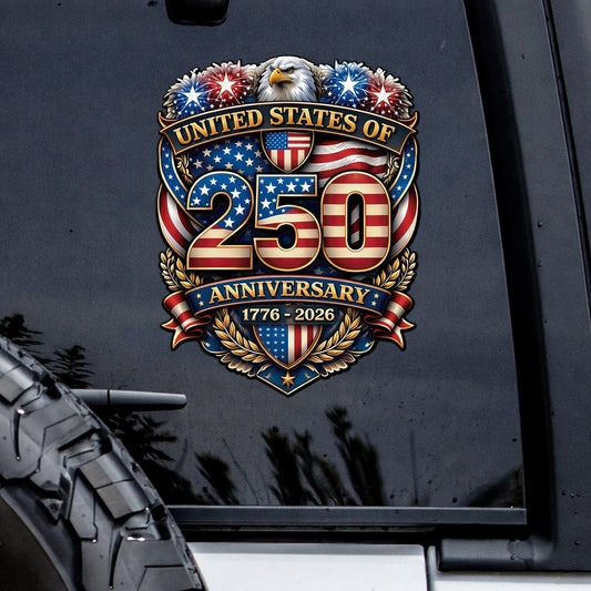 USA 250th Anniversary Eagle Decal – American Flag 1776-2026 Patriot Sticker for Car