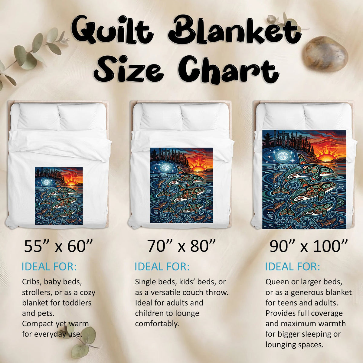 Moonlit Orca Journey Personalized Premium Blanket
