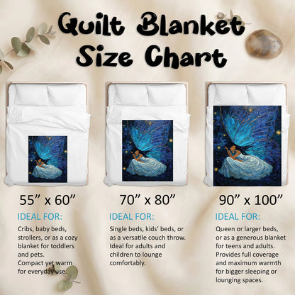 Azure Butterfly Woman Personalized Premium Blanket