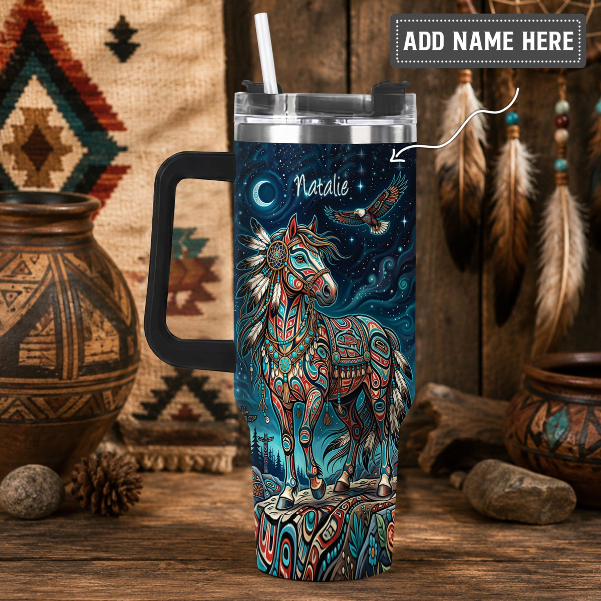 Moonlit Horse Legacy Personalized Tumbler