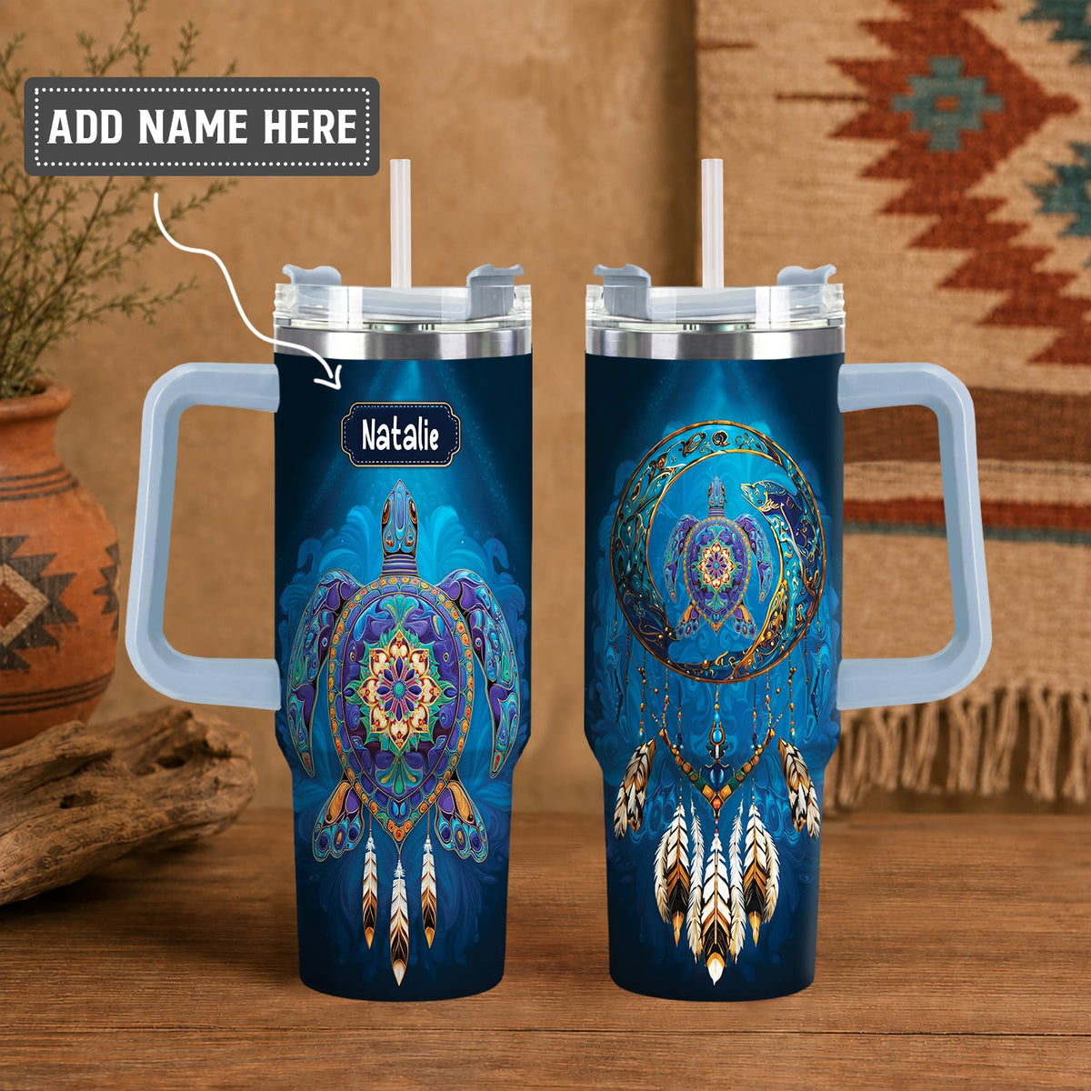 Turtle Dreamcatcher Harmony Personalized Tumbler