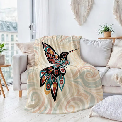 Crimson Hummingbird Grace Personalized Premium Blanket