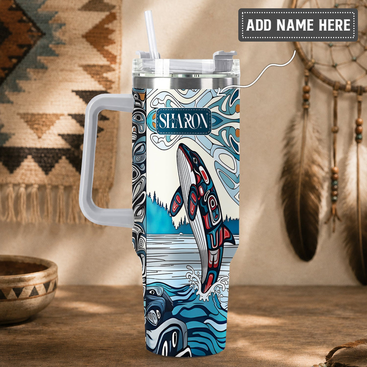 Crimson Orca Passage Personalized Tumbler