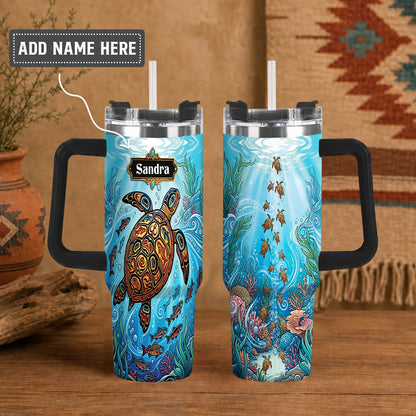 Sea Turtle Paradise Personalized Tumbler