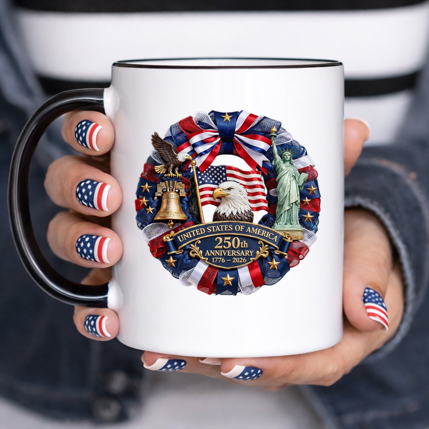 USA Flag Eagle Liberty Bell 250th Anniversary Decal 1776-2026 Patriotic Sticker