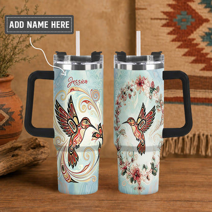 Turquoise Hummingbird Dream Personalized Tumbler