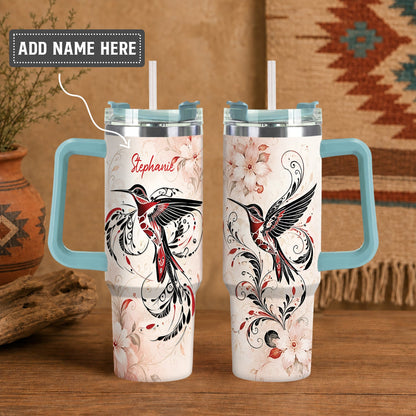 Hummingbird Rose Harmony Personalized Tumbler
