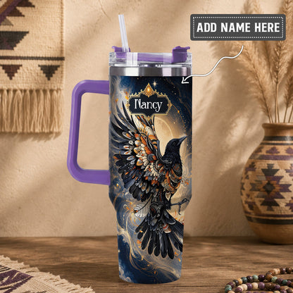Raven Ember Spirit Personalized Tumbler