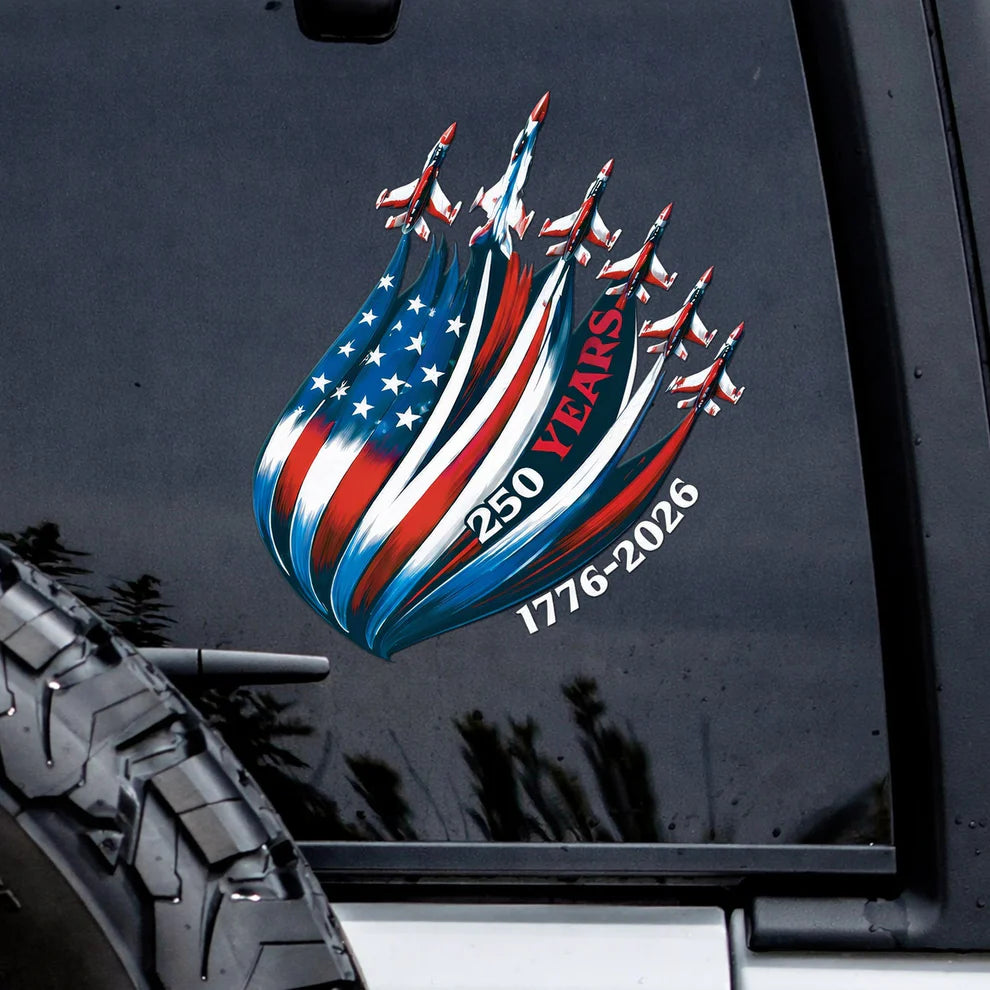 America 250th Anniversary Decal, Eagle Patriotic 1776 2026 Car Sticker