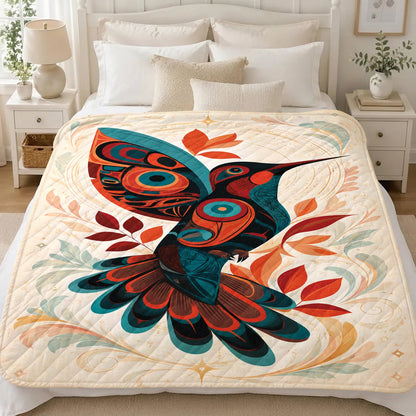 Hummingbird Ember Bloom Personalized Premium Blanket