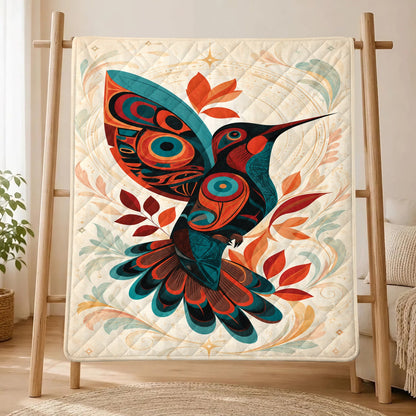 Hummingbird Ember Bloom Personalized Premium Blanket