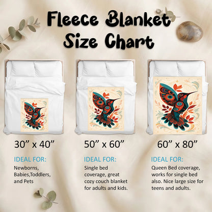 Hummingbird Ember Bloom Personalized Premium Blanket