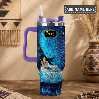 Azure Butterfly Woman Personalized Tumbler