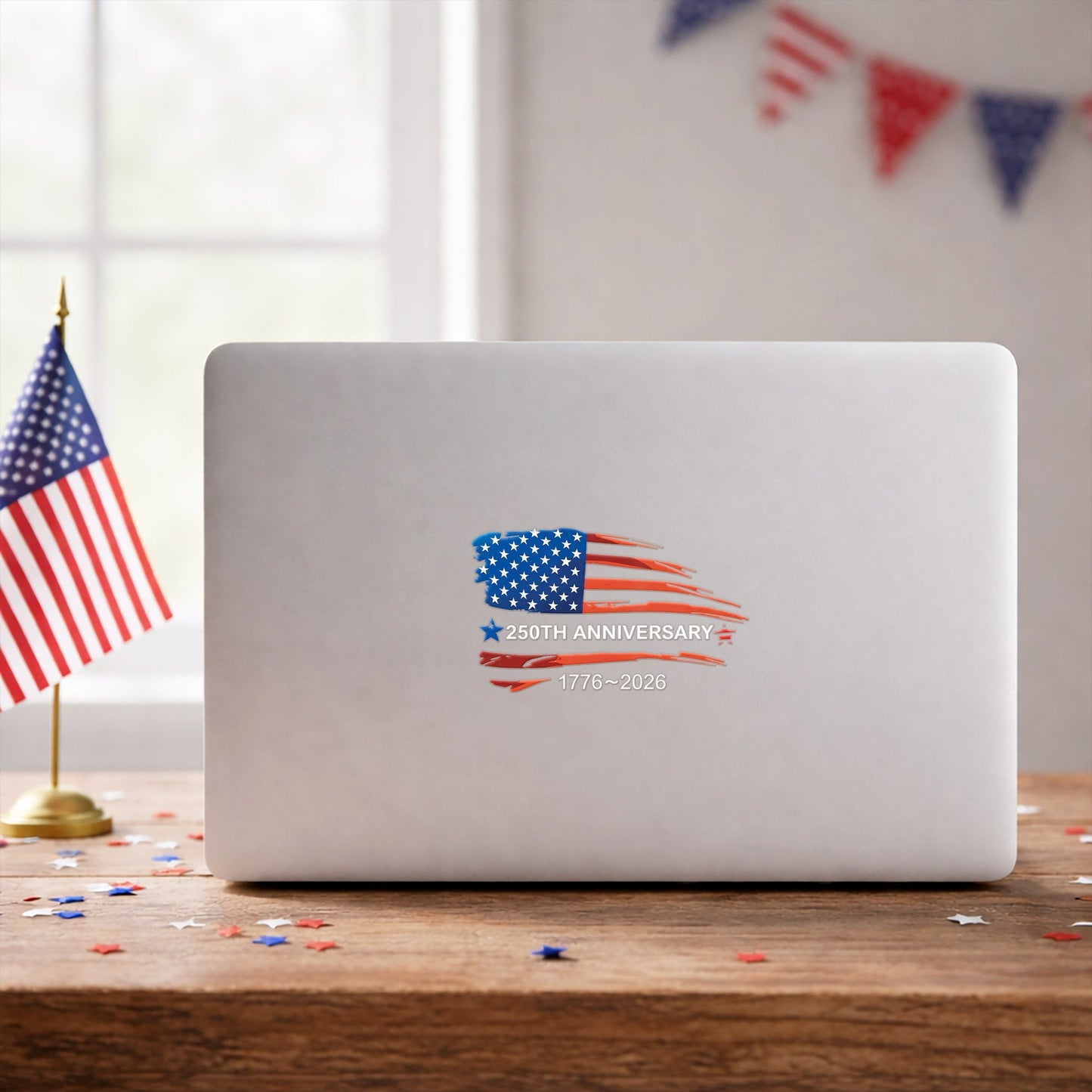 250 Years of America Flag Decal – 1776-2026 Semi-Centennial Car Window Sticker