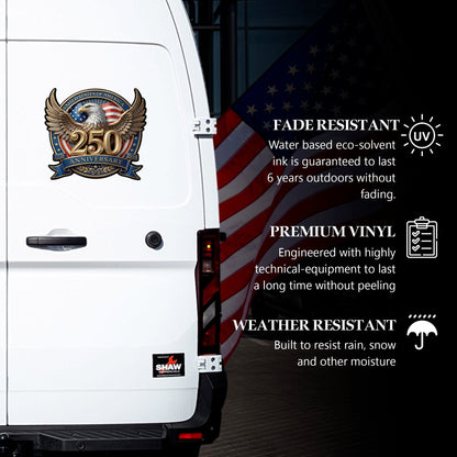 American Eagle 250th Anniversary Decal – 1776-2026 USA Commemoration Sticker for Car
