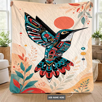 Hummingbird Solar Awakening Personalized Premium Blanket