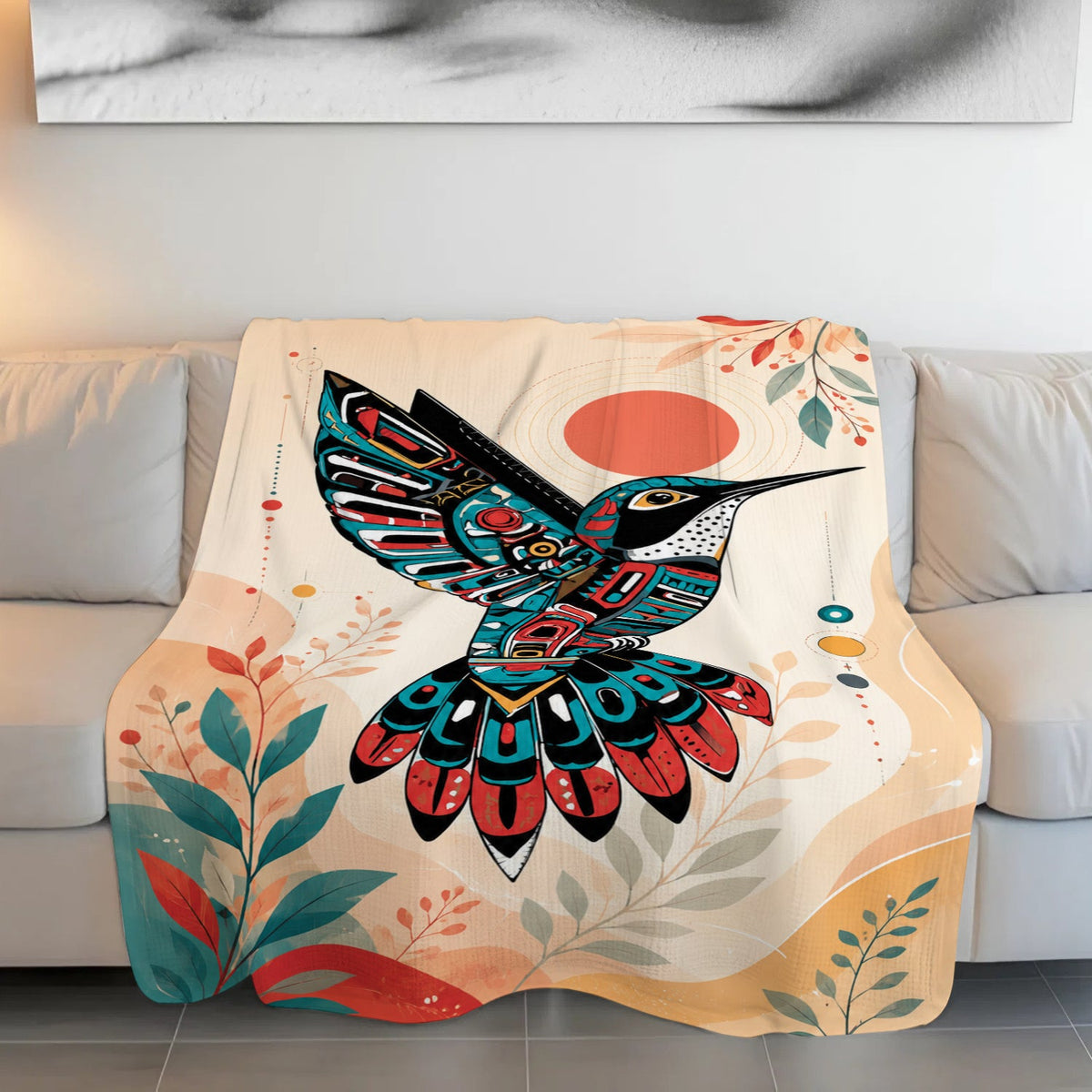 Hummingbird Solar Awakening Personalized Premium Blanket