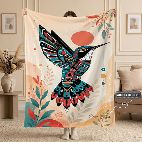 Hummingbird Solar Awakening Personalized Premium Blanket