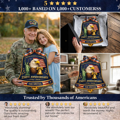 Custom Wood Sign - Personalized America 250th Anniversary Gifts For Mom, Dad, Brother, Sister, Kids
