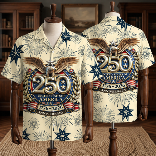 250th Anniversary Of The United States Independence Day Chest Pocket Holiday Hawaiian Shirt