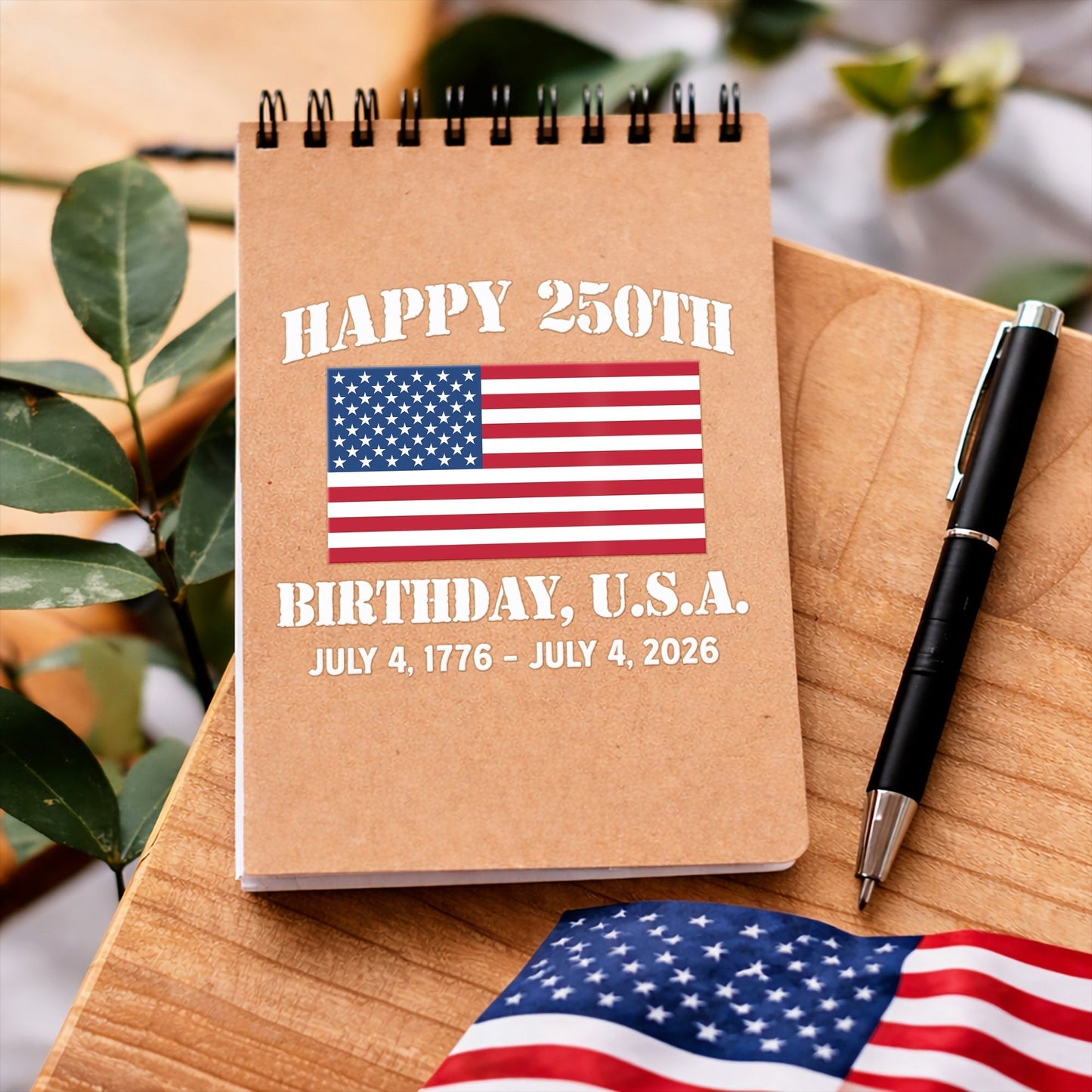USA 250th Anniversary Decal – Happy Birthday American Flag Sticker for Car