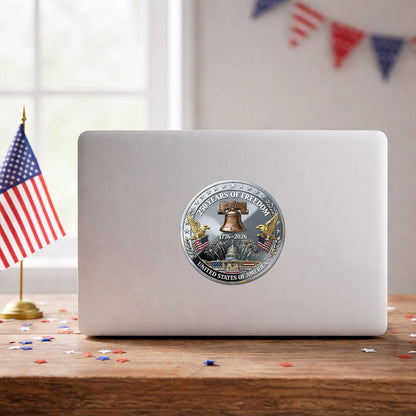 USA 250 Years of Freedom Decal – Capitol Building, Eagle, and Liberty Bell 1776-2026
