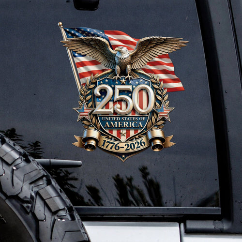 United States of America 250th Anniversary Decal – Eagle, Flag, 1776-2026 Sticker