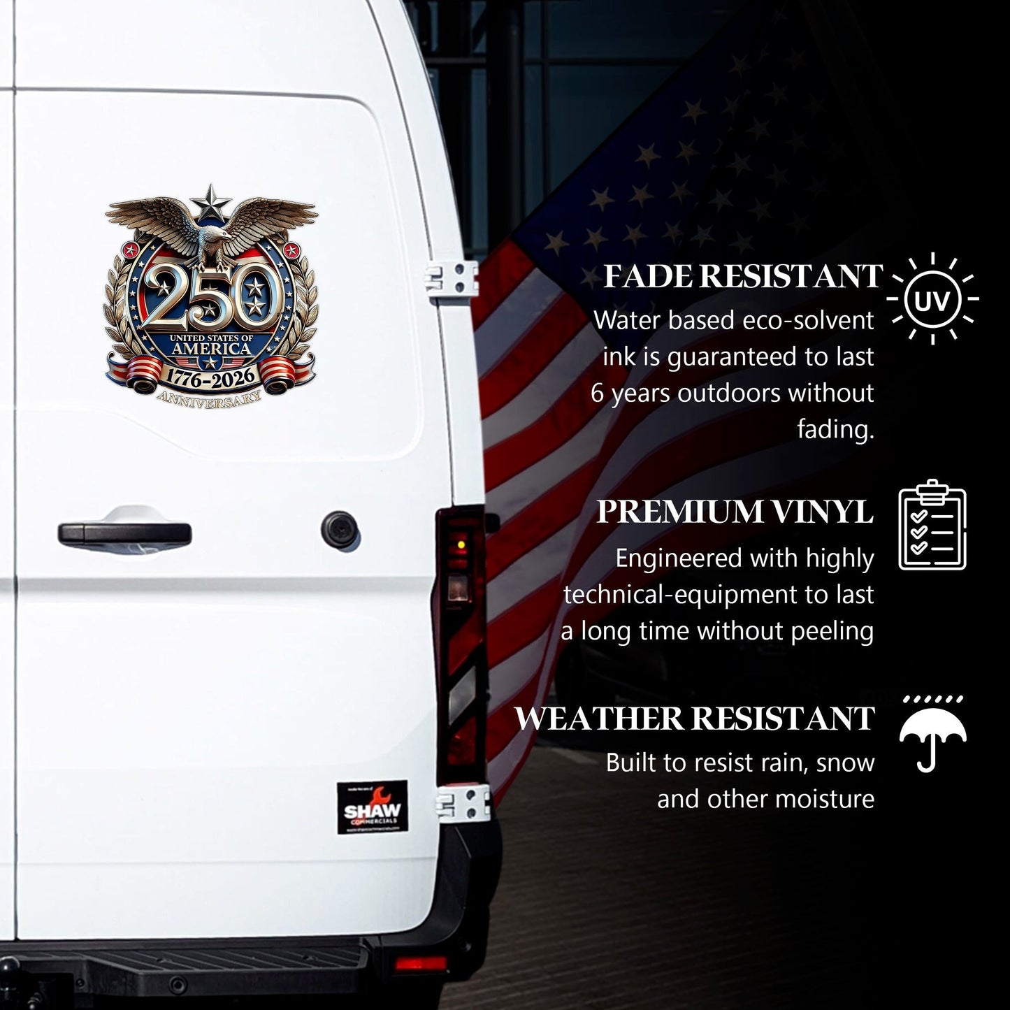 🔥 LIMITED TIME OFFER – 250th Anniversary Decal, United States Of America Eagle Patriotic