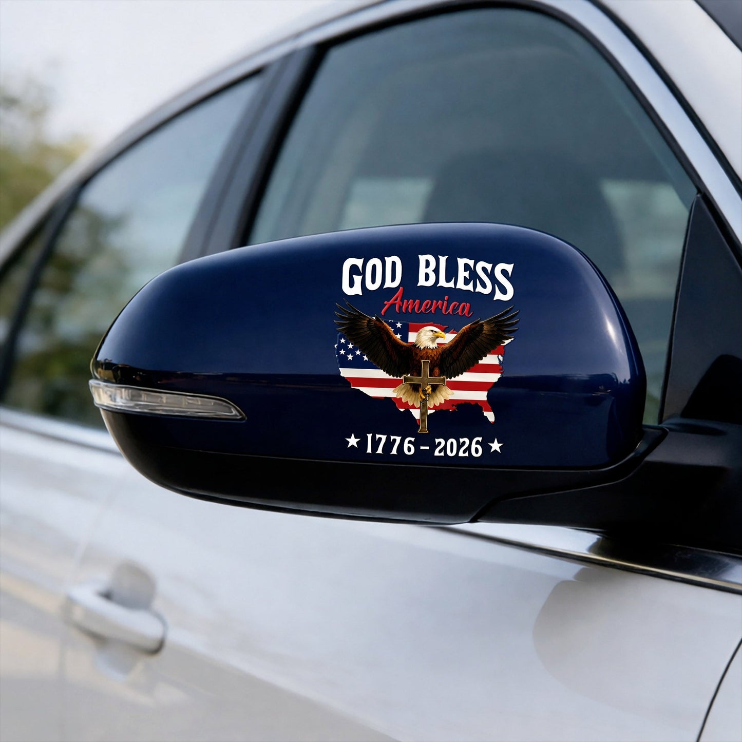 🔥 LIMITED TIME OFFER - God Bless America 250th Anniversary Decal, Christian Eagle Patriotic
