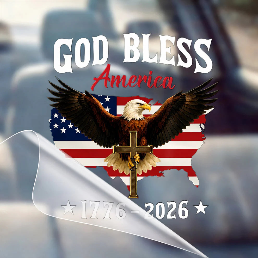 LIMITED TIME OFFER - Faith Family USA Eagle Cross Decal – 250th Anniversary 1776-2026