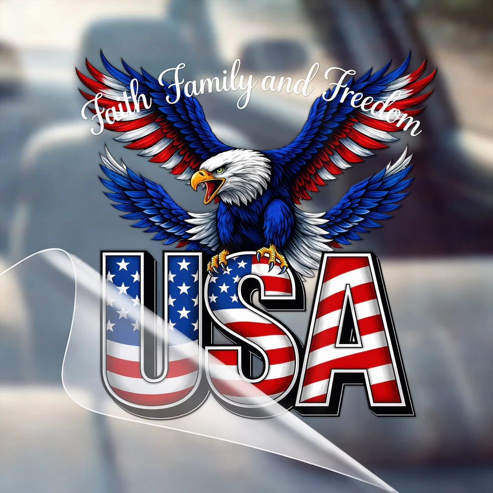 LIMITED TIME OFFER - Faith Family USA Eagle Cross Decal – 250th Anniversary 1776-2026