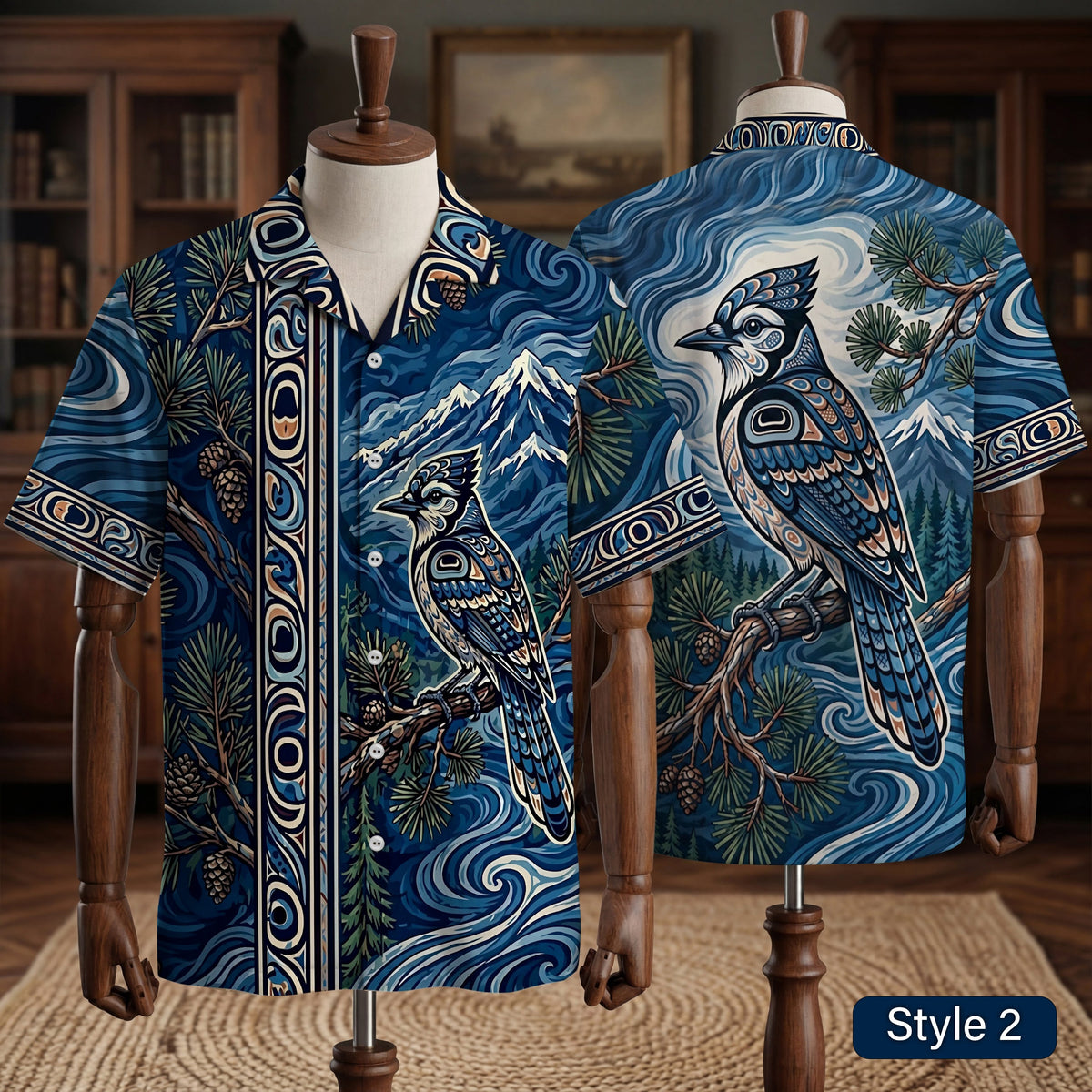 Native Hummingbird Pattern Hawaiian Shirt for Adults & Kids