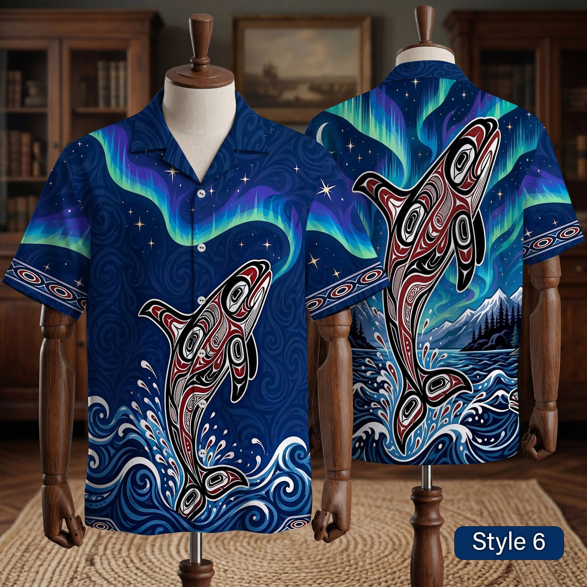 Native Blue Jay Bird Pattern Hawaiian Shirt for Adults & Kids