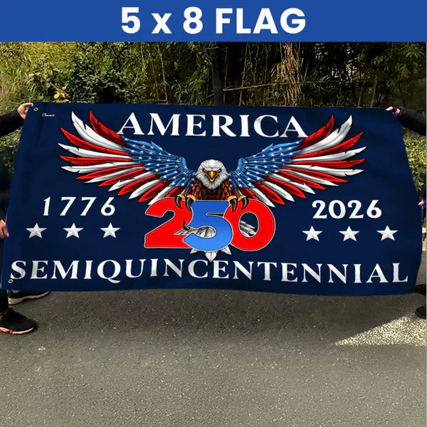 Patriotic 250th Anniversary 1776 2026 United States of America Semiquincentennial Grommet Flag