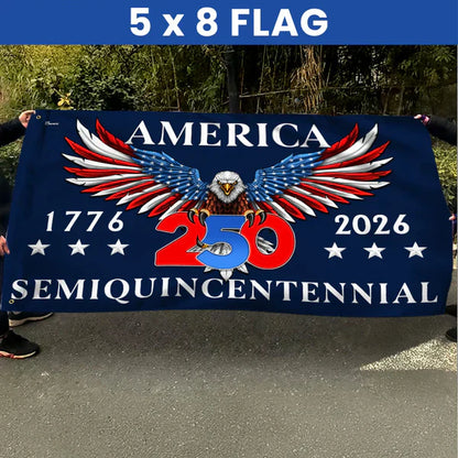 Patriotic 250th Anniversary 1776 2026 United States of America Semiquincentennial Grommet Flag