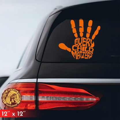 Orange Handprint Remembrance Decal