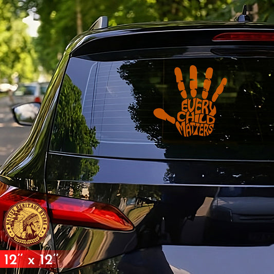 Orange Handprint Remembrance Decal