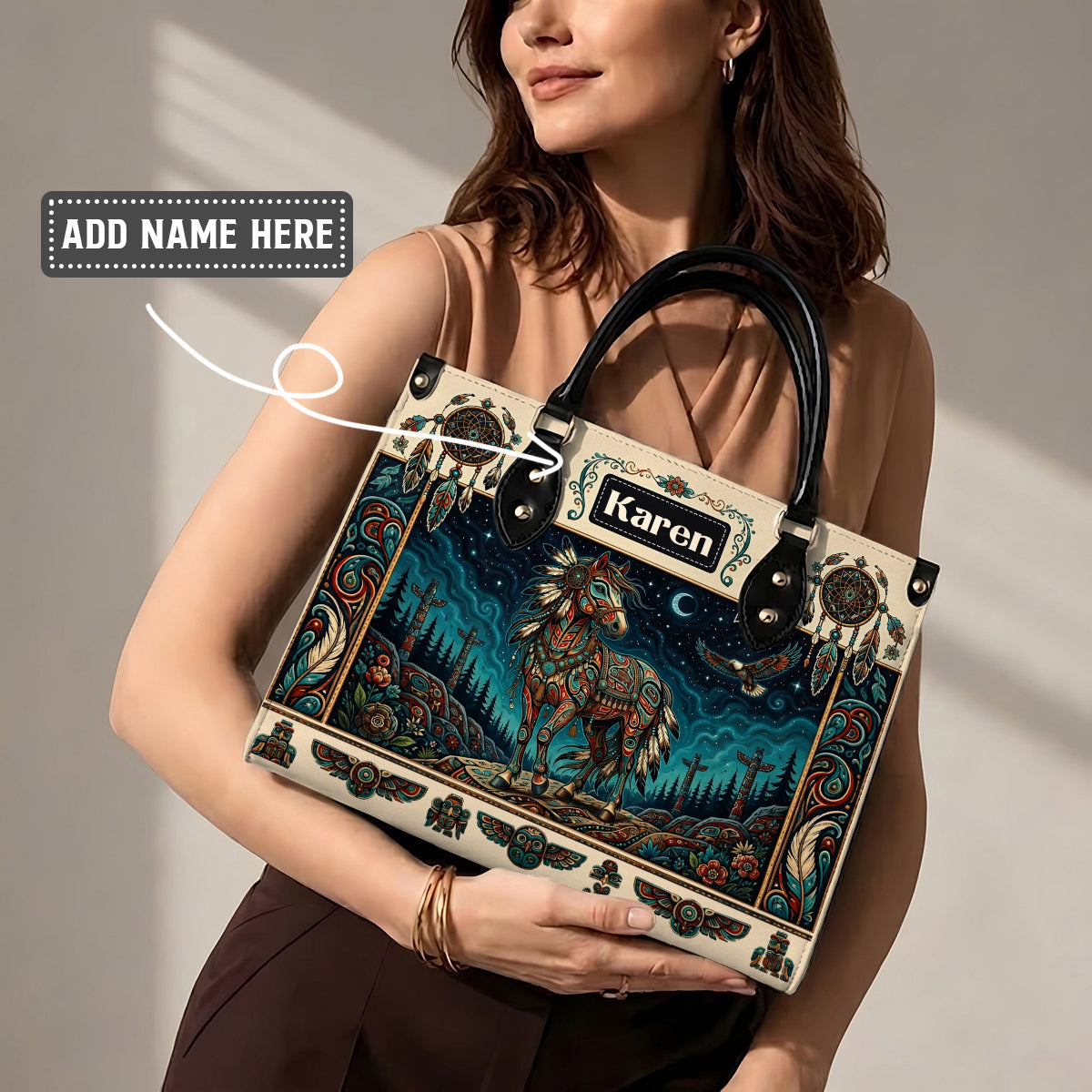 Moonlit Horse Legacy Personalized Leather Bag