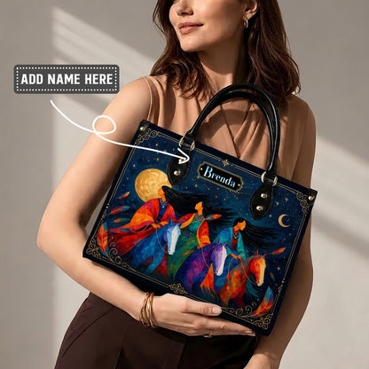 Moonlit Sisters Journey Personalized Leather Bag