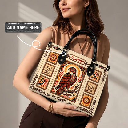 Crimson Hawk Legacy Personalized Leather Bag