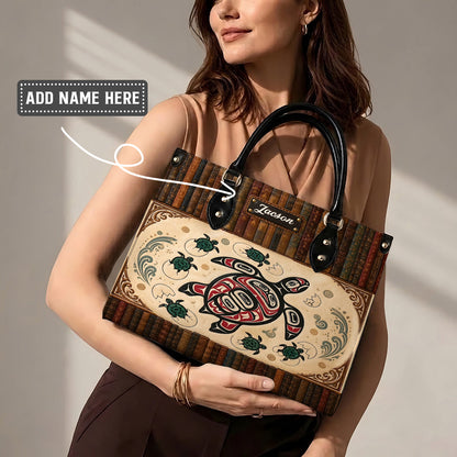 Ocean Turtle Heritage Personalized Leather Bag