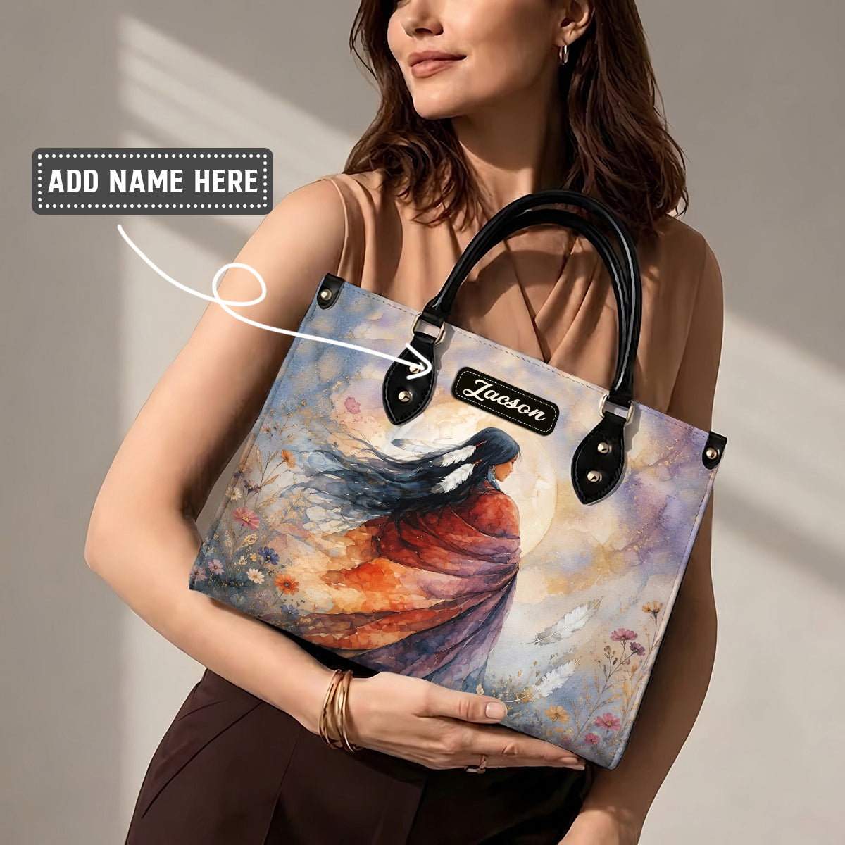Free Woman Spirit Personalized Leather Bag
